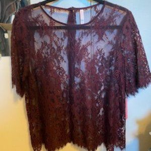Xhilaration "Fig" Lace Blouse